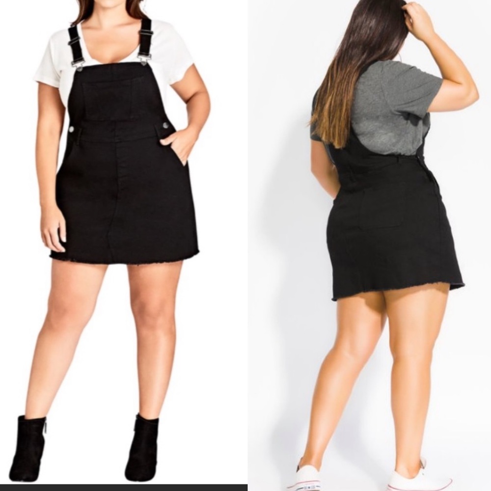 City Chic Denim Overall Skirt/ Jumper Sz 16